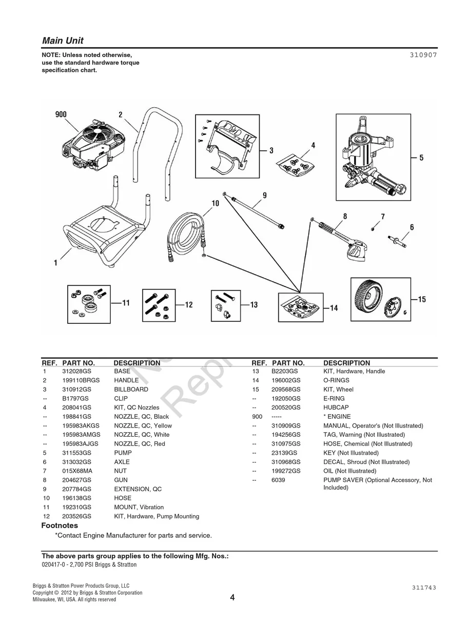 BRIGGS AND STRATTON, 020417-0, 2012, IPL.4
